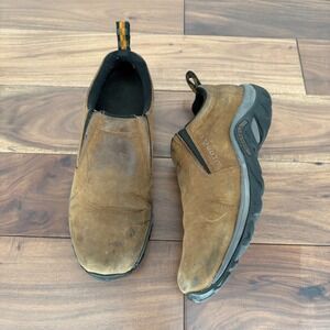 Merrell Shoes Mens Size 10.5 Brown Nubuck Leather Jungle Moc Casual Slip On